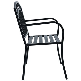 Tuinbank 125 cm staal zwart 3