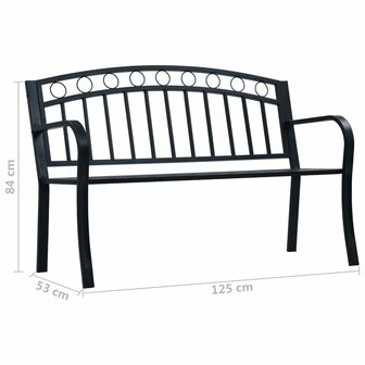 Tuinbank 125 cm staal zwart 8
