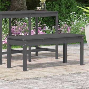 Tuinbank 109x44x45 cm massief grenenhout grijs 3