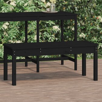 Tuinbank 109x44x45 cm massief grenenhout zwart 1