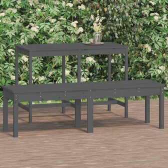 Tuinbank 2-zits 159,5x44x45 cm massief grenenhout grijs 1