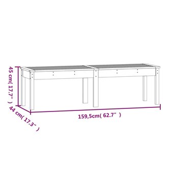 Tuinbank 2-zits 159,5x44x45 cm massief grenenhout honingbruin 8