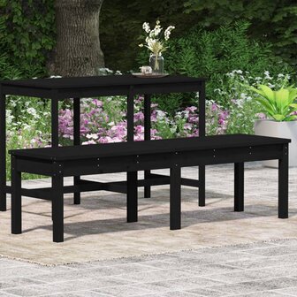Tuinbank 2-zits 159,5x44x45 cm massief grenenhout zwart 3