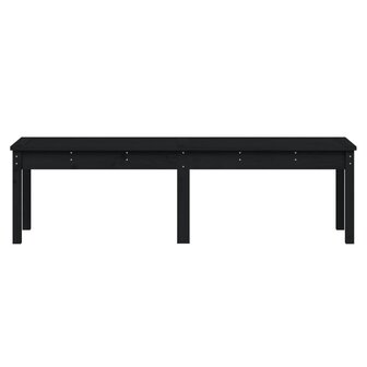 Tuinbank 2-zits 159,5x44x45 cm massief grenenhout zwart 4