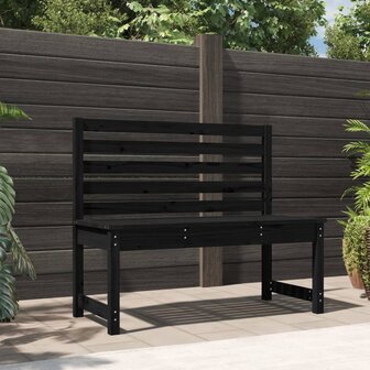 Tuinbank 109 cm massief grenenhout zwart 1