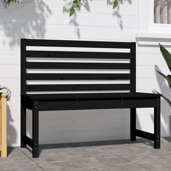 Tuinbank 109 cm massief grenenhout zwart 3