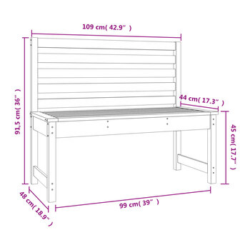 Tuinbank 109 cm massief douglashout 7