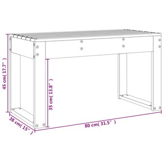 Tuinbank 80x38x45 cm massief grenenhout honingbruin 8