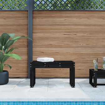 Tuinbank 80x38x45 cm massief grenenhout zwart 1