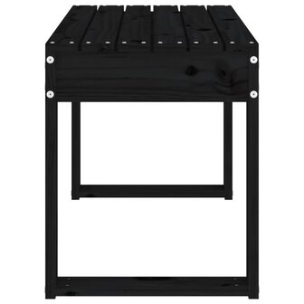 Tuinbank 80x38x45 cm massief grenenhout zwart 4