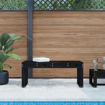 Tuinbank 110x38x45 cm massief grenenhout zwart 1