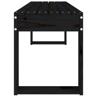 Tuinbank 110x38x45 cm massief grenenhout zwart 4