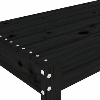 Tuinbank 110x38x45 cm massief grenenhout zwart 6