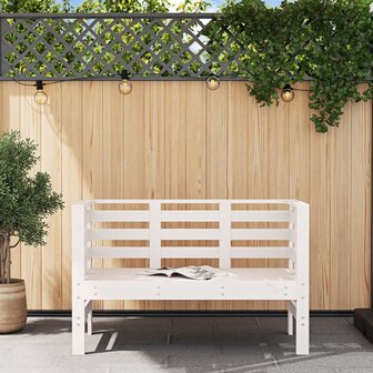 Tuinbankje 111,5x53x71 cm massief grenenhout wit 3