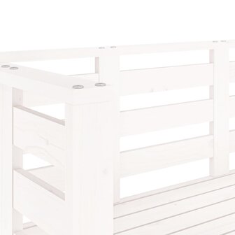 Tuinbankje 111,5x53x71 cm massief grenenhout wit 7