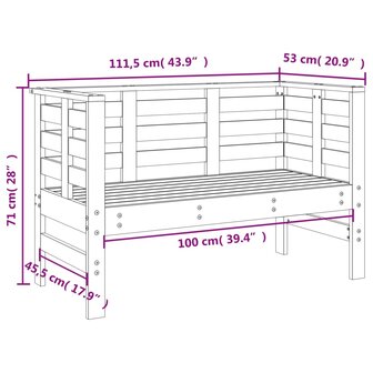 Tuinbankje 111,5x53x71 cm massief douglashout 9