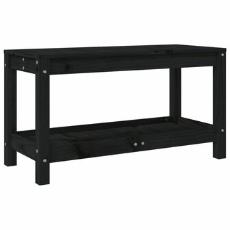 Tuinbank 82,5x35x45 cm massief grenenhout zwart 2