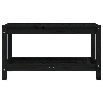 Tuinbank 82,5x35x45 cm massief grenenhout zwart 4