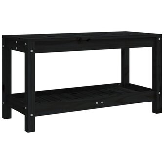 Tuinbank 82,5x35x45 cm massief grenenhout zwart 5