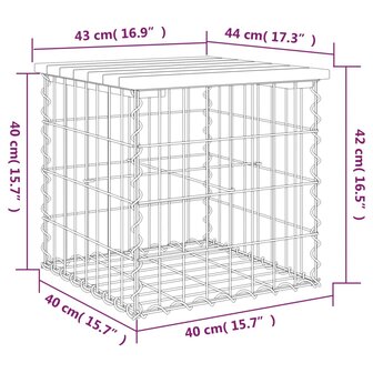 Tuinbank schanskorfontwerp 43x44x42 cm ge&iuml;mpregneerd grenenhout 8