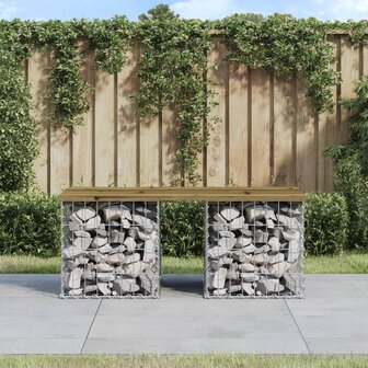 Tuinbank schanskorfontwerp 103x44x42 cm ge&iuml;mpregneerd hout 1