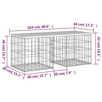 Tuinbank schanskorfontwerp 103x44x42 cm ge&iuml;mpregneerd hout 8