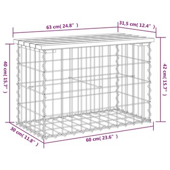 Tuinbank schanskorfontwerp 63x31,5x42 cm ge&iuml;mpregneerd hout 8