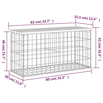 Tuinbank schanskorfontwerp 83x31,5x42 cm massief grenenhout 8