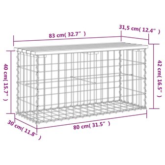 Tuinbank schanskorfontwerp 83x31,5x42 cm massief douglashout 8
