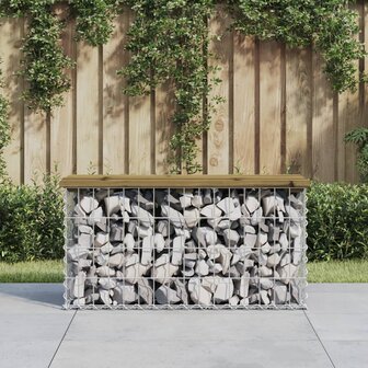 Tuinbank schanskorfontwerp 83x31,5x42 cm ge&iuml;mpregneerd hout 1
