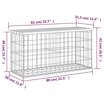 Tuinbank schanskorfontwerp 83x31,5x42 cm ge&iuml;mpregneerd hout 8
