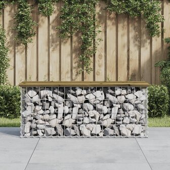 Tuinbank schanskorfontwerp 103x31,5x42 cm ge&iuml;mpregneerd hout 1