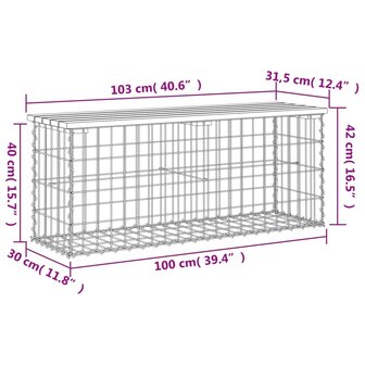 Tuinbank schanskorfontwerp 103x31,5x42 cm ge&iuml;mpregneerd hout 8