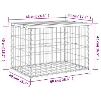 Tuinbank schanskorfontwerp 63x44x42 cm massief douglashout 8