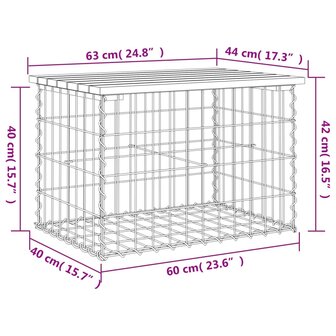 Tuinbank schanskorfontwerp 63x44x42 cm ge&iuml;mpregneerd grenenhout 8