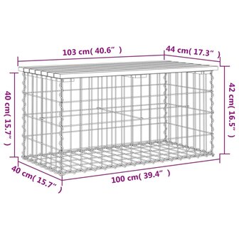 Tuinbank Schanskorfontwerp 103x44x42 cm massief grenenhout 8