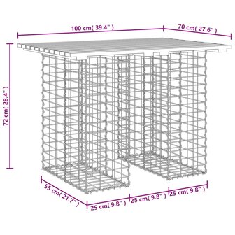Tuinbank schanskorfontwerp 100x70x72 cm massief grenenhout 8
