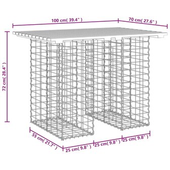 Tuinbank Schanskorfontwerp 100x70x72 cm massief grenenhout 8