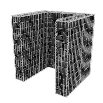 Schanskorf enkele vuilnisbak ombouw 110x100x120 cm staal  5