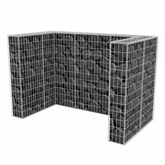 Schanskorf dubbele vuilnisbak ombouw 180x100x120 cm staal  4