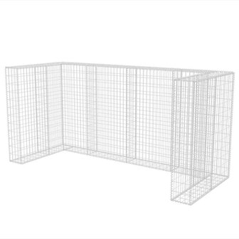 Schanskorf drievoudige vuilnisbak ombouw 250x100x120 cm staal   2