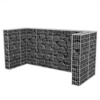 Schanskorf drievoudige vuilnisbak ombouw 250x100x120 cm staal   5