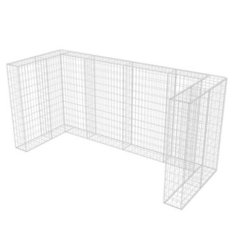 Schanskorf drievoudige vuilnisbak ombouw 250x100x120 cm staal   6