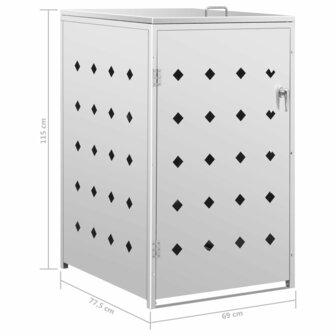 Containerberging enkel 240 L roestvrij staal  9