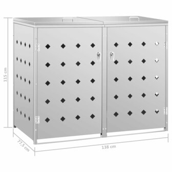 Containerberging dubbel 240 L roestvrij staal 9
