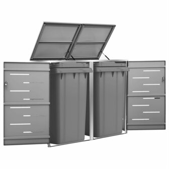 Containerberging dubbel 138x77,5x112,5 cm roestvrij staal 1