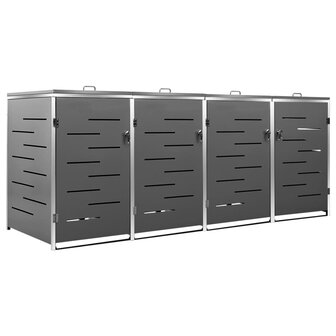 Containerberging vierdubbel 276,5x77,5x112,5 cm roestvrij staal 2