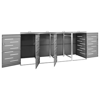 Containerberging vierdubbel 276,5x77,5x112,5 cm roestvrij staal 4