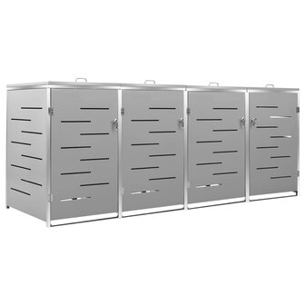Containerberging vierdubbel 276,5x77,5x112,5 cm roestvrij staal 2