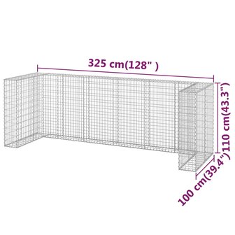 Schanskorf voor containers 325x100x110 cm gegalvaniseerd staal 8